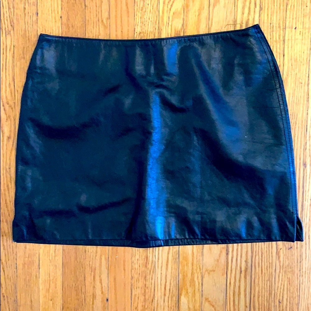 Vintage leather mini skirt